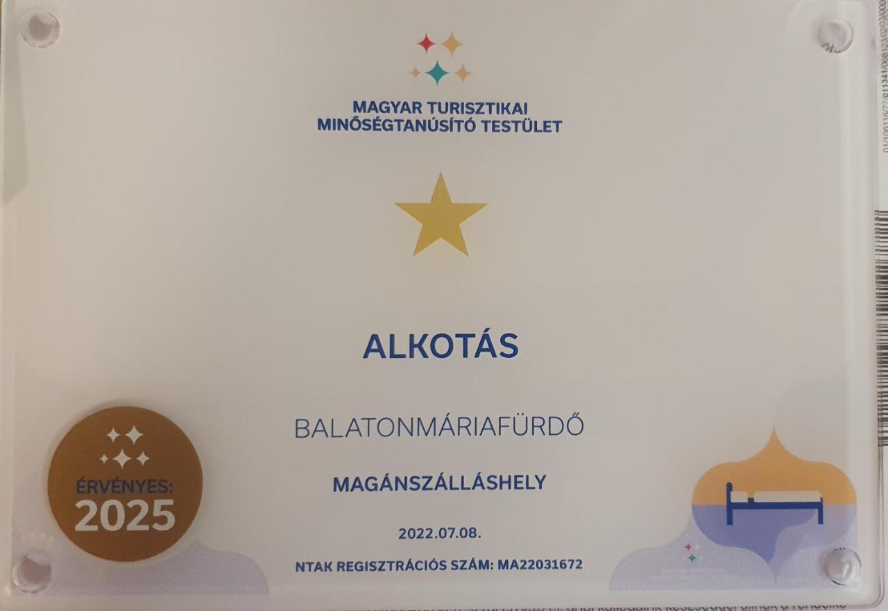 Alkotas Vila Balatonmáriafürdő Exterior foto